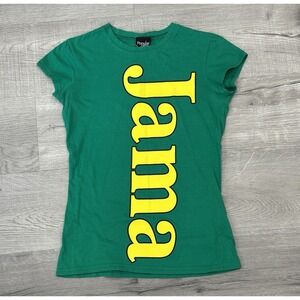 Jamaica Pride Destination Girls Green Yellow T Shirt Size L EUC